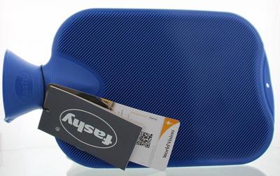 Fashy Kruik warm waterzak saphir dubbel geribbeld blauw