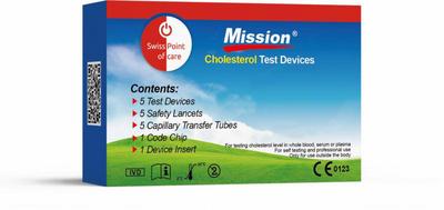 SWISSPOINT CARE Cholesterolmeter 3-in-1 5 x strip capillair lancet