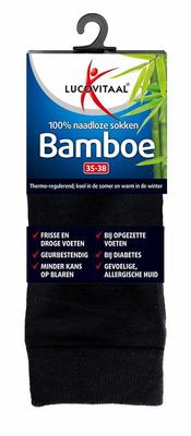 Lucovitaal Bamboe sok lang zwart maat 35-38 Lucovitaal Bamboe sok lang zwart maat 35-38