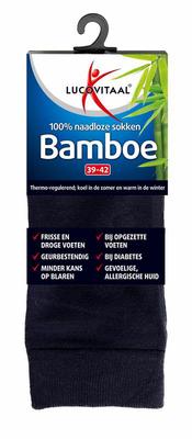 Lucovitaal Bamboe sok lang blauw maat 39-42