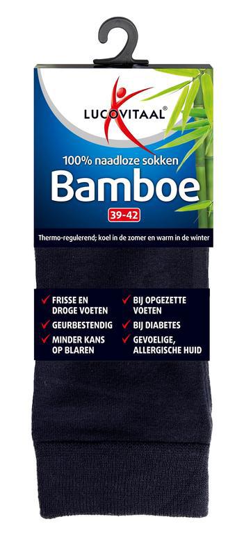 Bamboe sok lang blauw maat 39-42