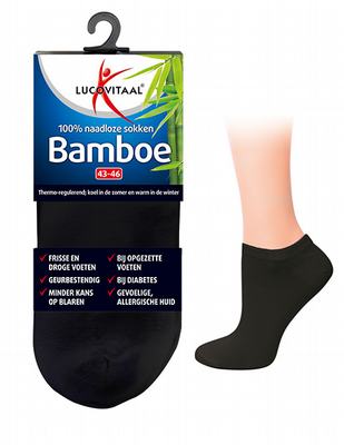 Lucovitaal Bamboe enkelsok zwart maat 39-42 Lucovitaal Bamboe enkelsok zwart maat 39-42