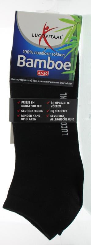 Bamboe enkelsok zwart maat 47-50