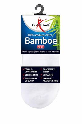 Lucovitaal Bamboe enkelsok wit maat 47-50 Lucovitaal Bamboe enkelsok wit maat 47-50