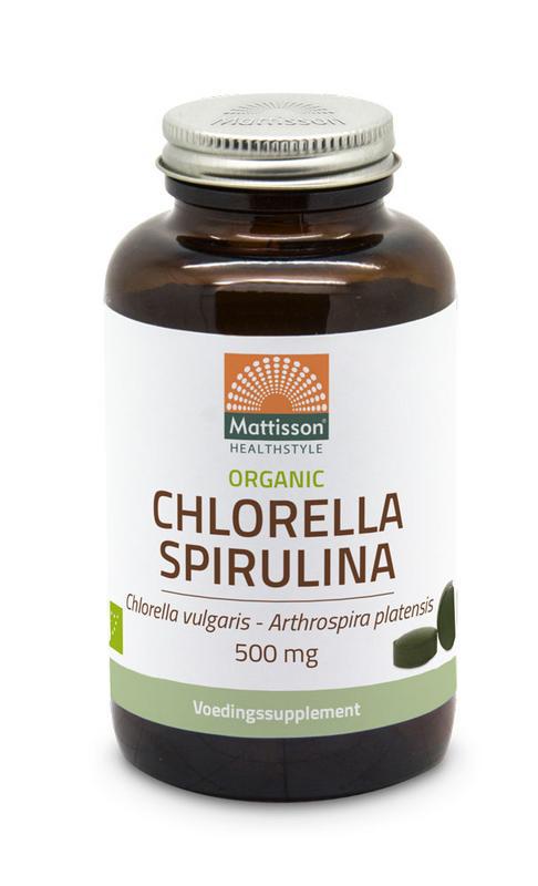 Organic chlorella spirulina 500mg bio