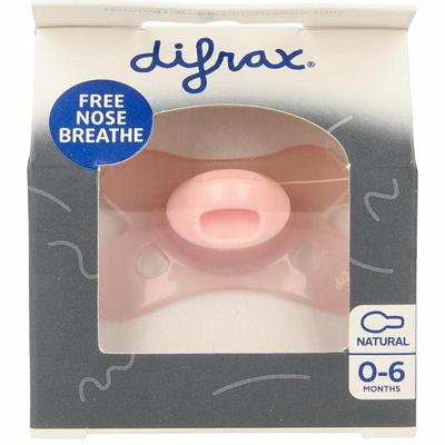 Difrax Fopspeen natural 0-6 maanden bubble gum rose