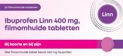 Linn Pharma Ibuprofen 400mg roze tablet