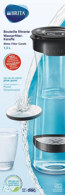 Waterfilterkaraf fresh black