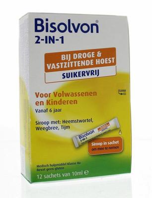 Bisolvon 2 in 1 suikervrij sachet 10 ml