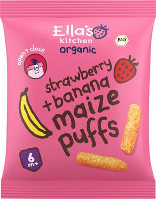 Ella's Kitchen Maize puffs aardbei/banaan 6+ maanden bio