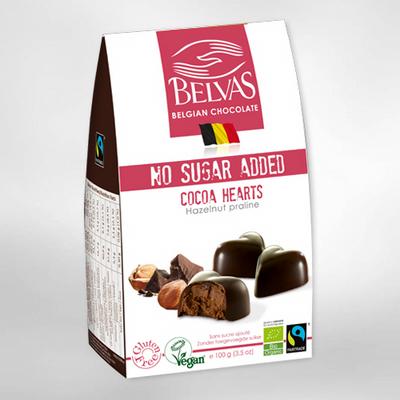Belvas Choco hart hazelnoot praline bio