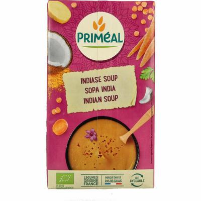 Primeal Indiase soep met rode linzen, kokos en curry bio Primeal Indiase soep met rode linzen, kokos en curry bio