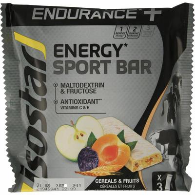 Isostar Endurance+ energy sport bar cereal & fruit 3 pack