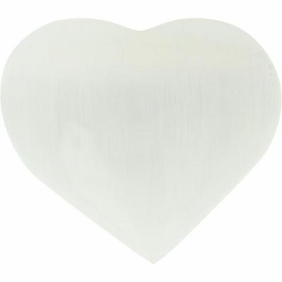 Steengoed Hart seleniet wit ca 6 cm