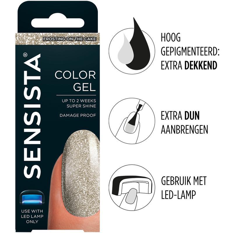 Color gel frosting on the cake