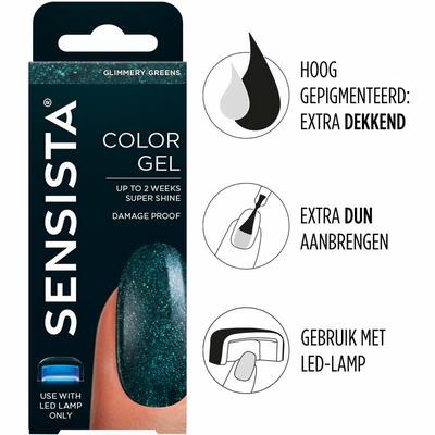 Sensista Color gel glimmery greens