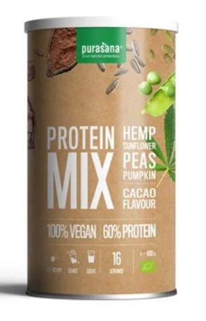 Protein mix pea sunflower hemp cacao vegan bio