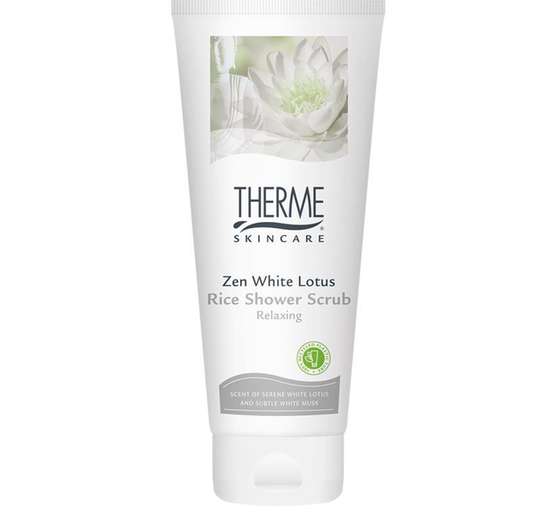 Zen white lotus rice shower scrub