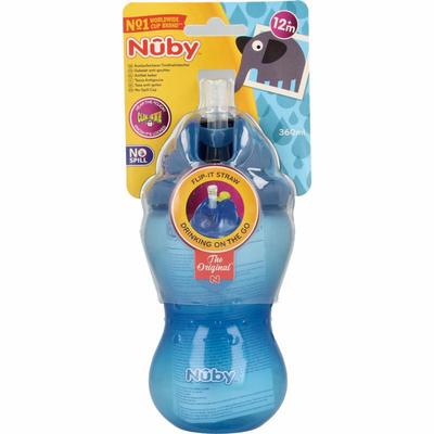 Nuby Flip it 360ml 12+ maanden blauw
