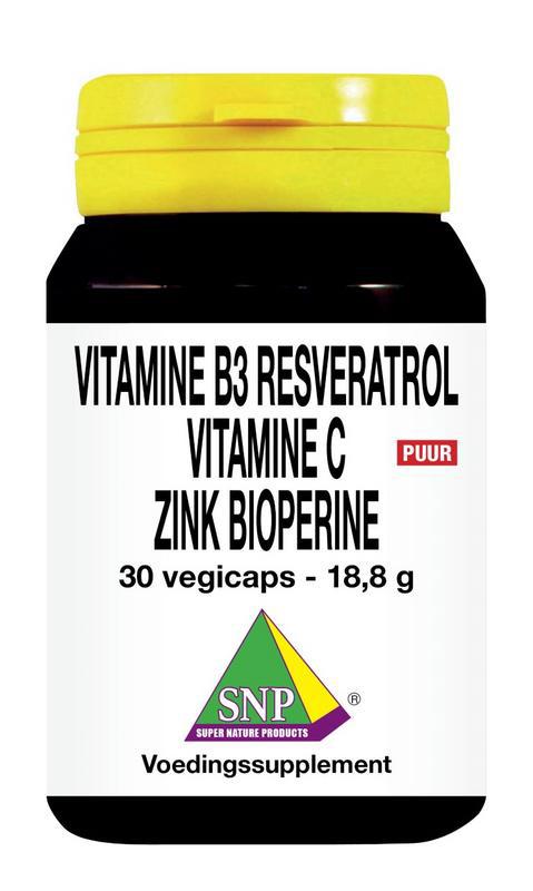 Vitamine B3 resveratrol gebufferde vitamine C zink