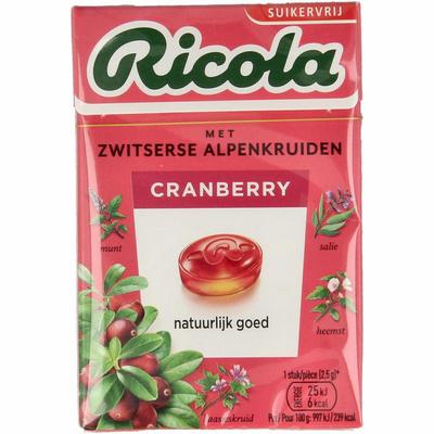 Ricola Cranberry suikervrij doosje