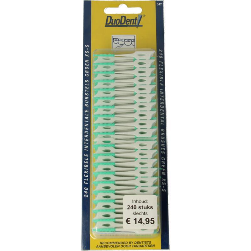 Flexibele interdentale borstels xs-s groen