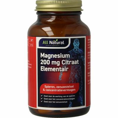 All Natural Magnesium citraat 200mg element
