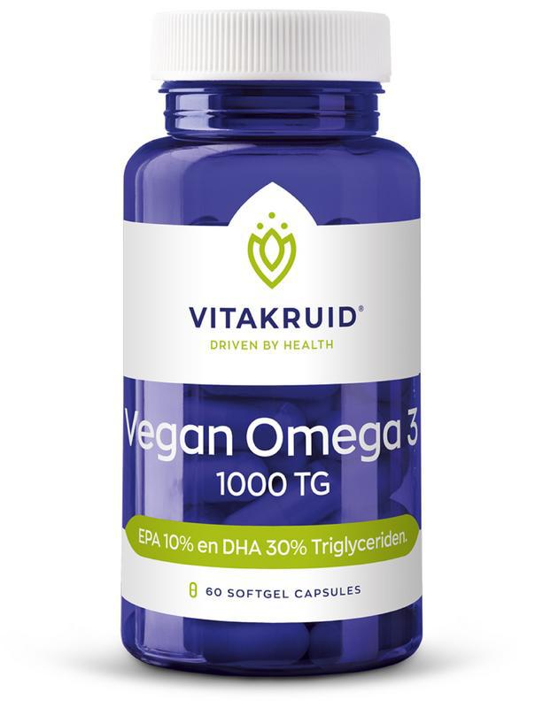 Vitakruid Vegan omega 3 1000 triglyceriden 300 DHA 100 EPA