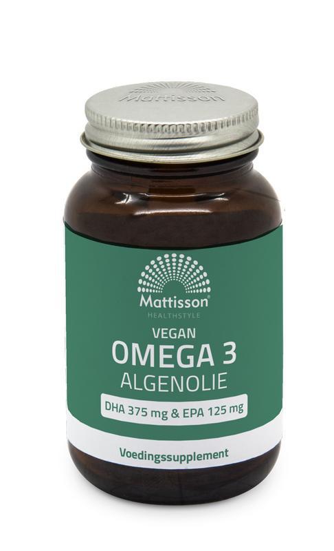 Vegan omega 3 algenolie DHA 375mg EPA 125mg