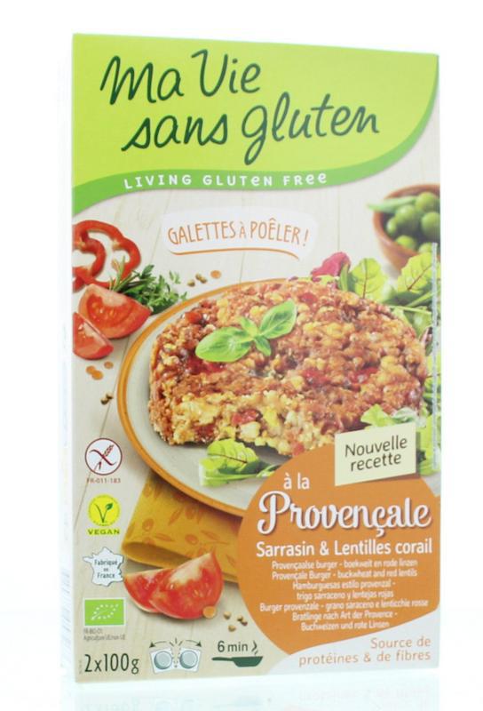 Provencaalse burgers 2 x 100g glutenvrij vegan bio