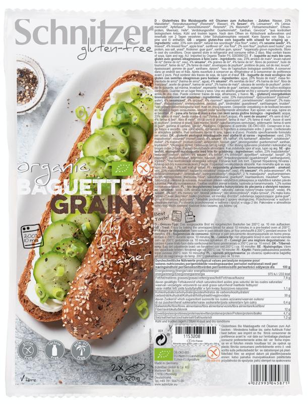 Baguette grainy glutenvrij bio