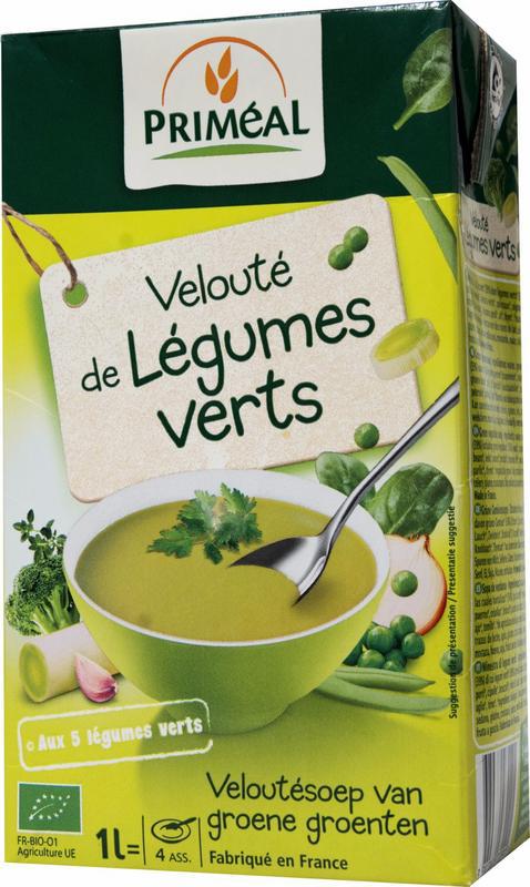 Veloute gebonden soep groene groenten bio