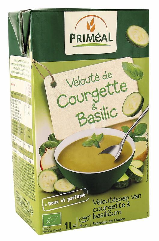 Veloute gebonden soep courgette basilicum bio