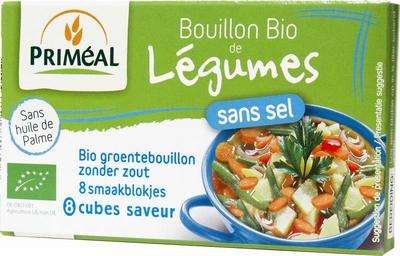 Primeal Groentebouillon blokjes zonder zout 9 gram bio