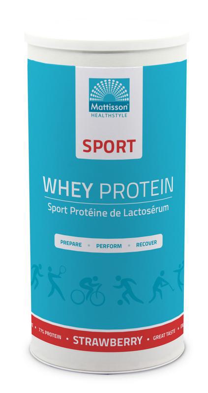 Sport wei whey proteine concentraat aardbei