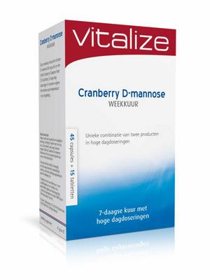Vitalize Cranberry D-Mannose weekkuur 45 caps 15 tabl