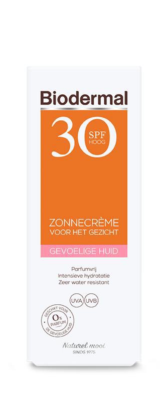 Zonnecreme gezicht gevoelige huid SPF30