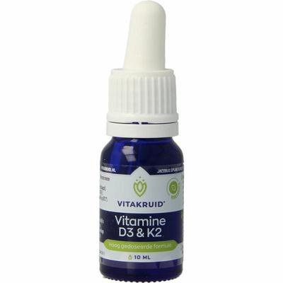 Vitakruid Vitakruid Vitamine D3 & K2 (MenaQ7) met druppelpipet Vitakruid Vitakruid Vitamine D3 & K2 (MenaQ7) met druppelpipet