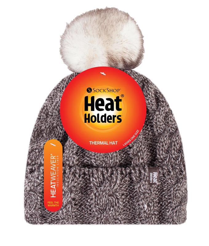 Ladies turnover cable hat fawn