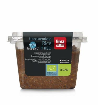 Lima Brown rice ongepasteuriseerd 25% minder zout bio