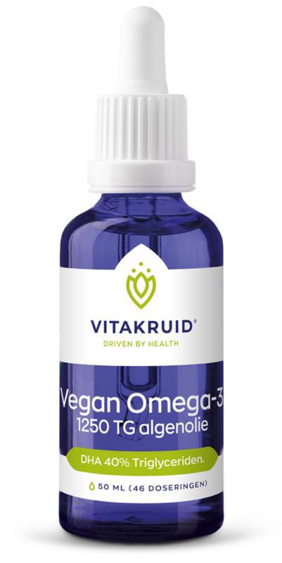 Vitakruid Vegan Omega 3 algenolie 1250 tryglyceriden 500 DHA