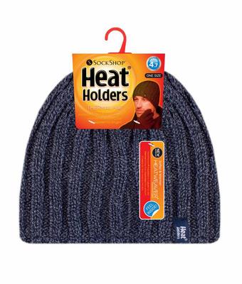 HEATHOLDERS Mens cable hat navy one size