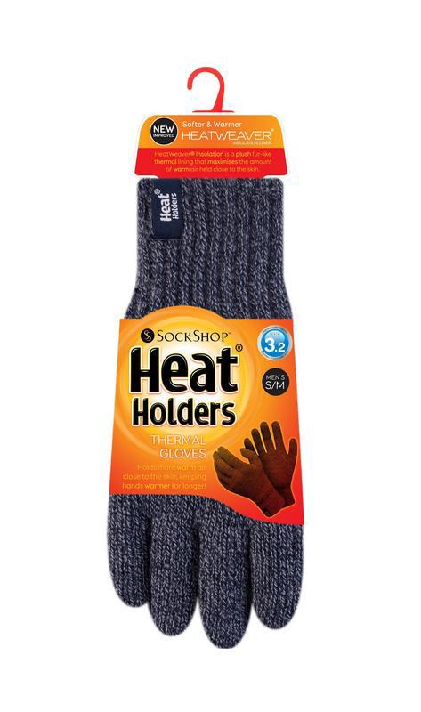 Mens cable gloves navy maat S/M