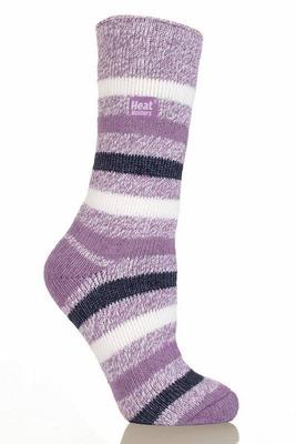 Heat Holders Ladies fashion twist socks 4-8 mulberry