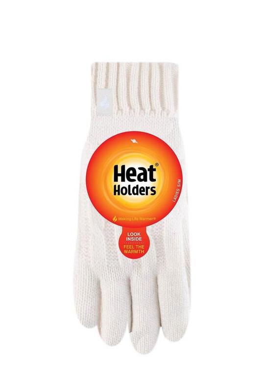 Ladies cable gloves S/M cream