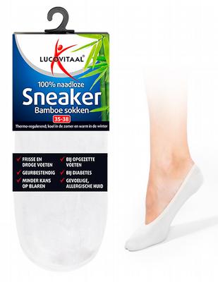 Lucovitaal Bamboe sneakersok wit maat 43-46 Lucovitaal Bamboe sneakersok wit maat 43-46