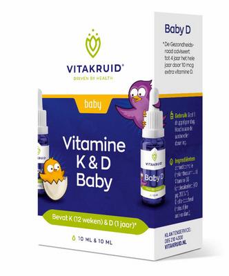 Vitakruid Vitakruid Vitamine k & d baby druppels 2x10ml