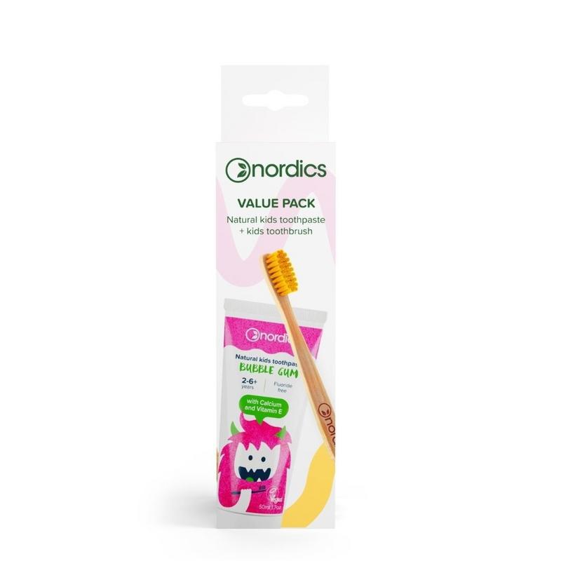 Tandpasta bubblegum & kids tandenborstel geel