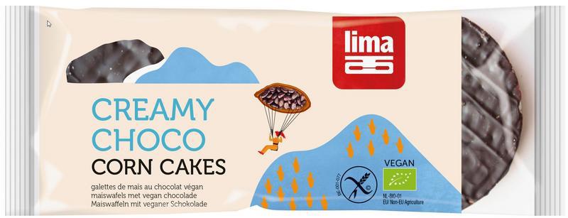 Maiswafel met vegan melkchocolade bio
