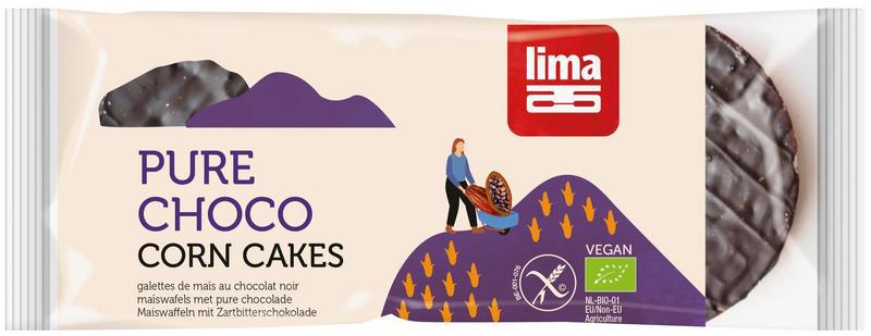 Maiswafels pure chocolade bio